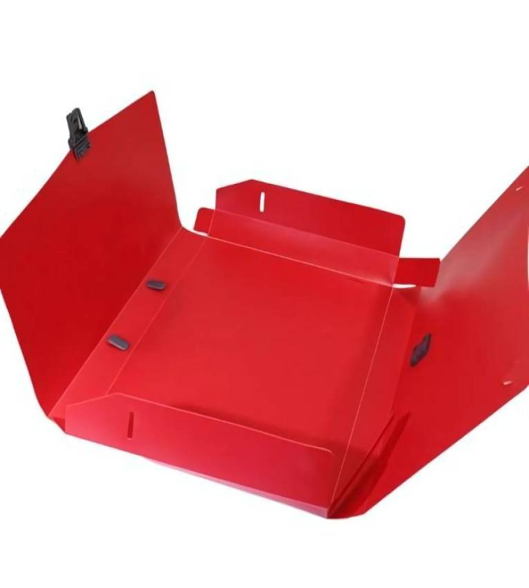 Cartable en plastique rouge 34x25cm organisateur et porte document Portable